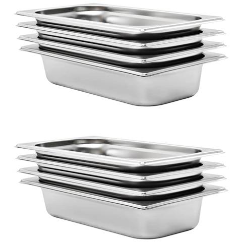 Contenitori Per Alimenti 8 Pz Gn 1/3 65 Mm In Acciaio Inox - Foto 1