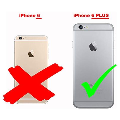 Custodia Compatibile Con Apple Iphone 6 Plus / Iphone 6s Plus In Grigio Nero - Coperchio Protettiva Con Chiusura Magnetica, Funzione Stand E Tasca Per Le Carte - Foto 2