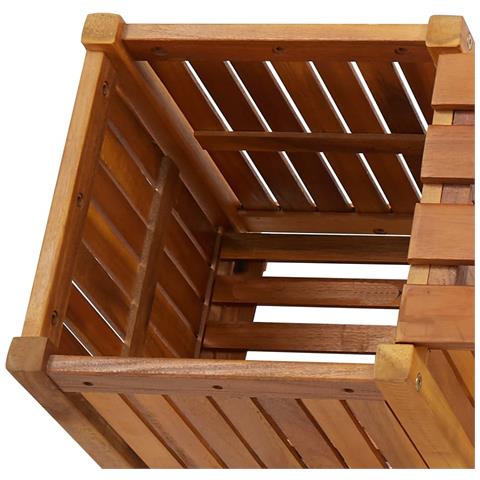 Panca Giardino con 2 Fioriere 150x30x40cm Legno Massello Acacia - Foto 2