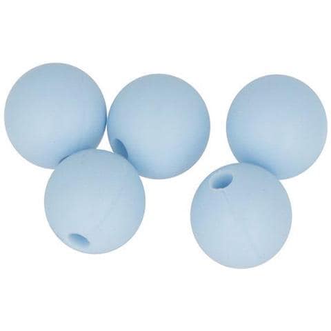 Perlina Di Silicone Tonda X 5 - 10 Mm - Blu Pastello - Foto 4