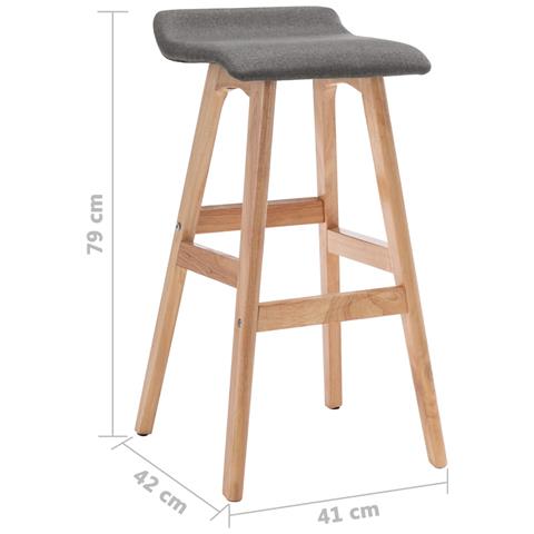 Sedia Da Bar Grigio Scuro In Tessuto - Foto 7