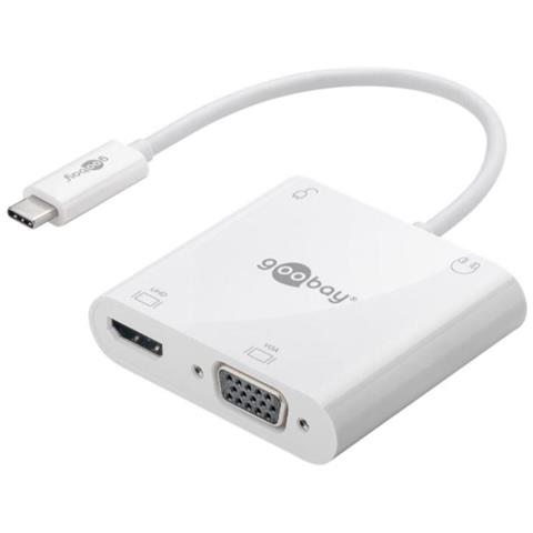 Adattatore Multiporta Usb-c Goobay Hdmi + Vga + Pd 100 W 52418 Bianco - Foto 1