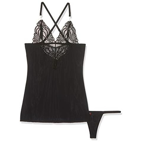 828-CHE-1 S / M completo e body da lingerie Chemise Nero Poliammide - Foto 1