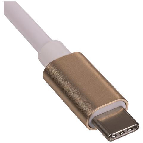 AK-AD-56 adattatore per inversione del genere dei cavi USB Typ C DisplayPort Oro, Bianco - Foto 2