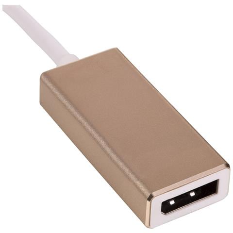 AK-AD-56 adattatore per inversione del genere dei cavi USB Typ C DisplayPort Oro, Bianco - Foto 3