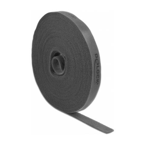 Nastro con chiusura a strappo a rotolo L 10 m x P 15 mm nera - Foto 1