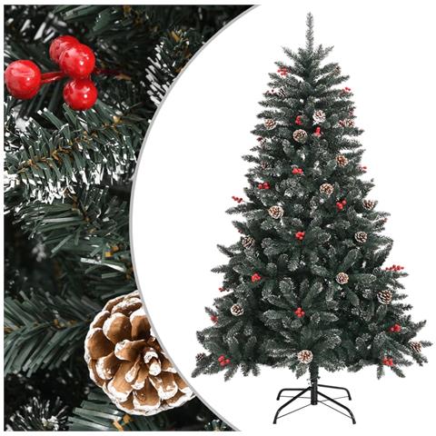 Albero Di Natale Artificiale Con Base Verde 120 Cm Pvc - Foto 1