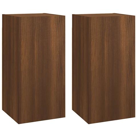 Mobili Tv 2 Pz Rovere Marrone 30,5x30x60cm In Legno Multistrato - Foto 1