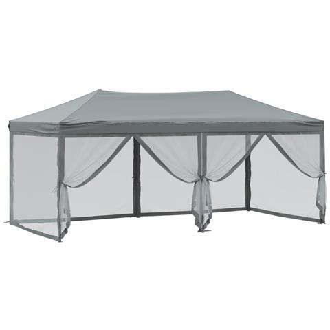 Tenda Per Feste Pieghevole Con Pareti Laterali Antracite 3x6 M - Foto 2