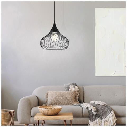 Lampadario Industrial Staverton 1 Luce Acciaio Nero - Foto 1