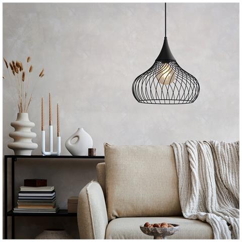 Lampadario Industrial Staverton 1 Luce Acciaio Nero - Foto 3