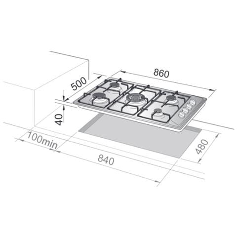 Piano Cottura FLB 59 DD a Gas 5 Fuochi Gas Colore Bianco - Foto 3
