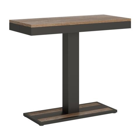 Consolle Allungabile 90x40/300 Cm Capital Evolution Telaio Antracite - Cemento - Foto 1