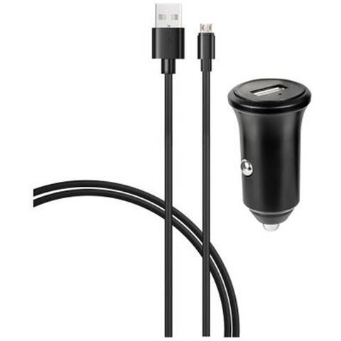 Caricatore Per Auto Usb A Cavo Usb A/micro Usb Fastcharge Da 2,4 A, Nero - Foto 1