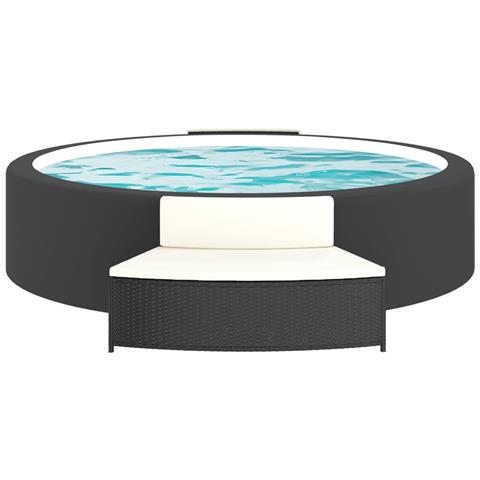 Panche Per Spa Con Cuscini 2 Pz In Polyrattan Nero - Foto 2