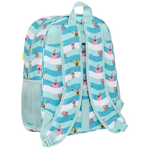 Zaino Scuola Spongebob Stay Positive Azzurro Bianco (33 X 42 X 14 Cm) - Foto 2