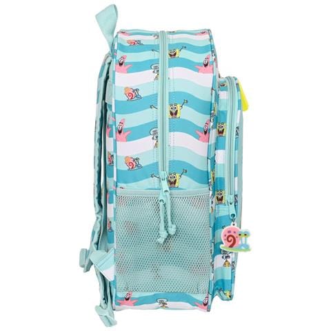Zaino Scuola Spongebob Stay Positive Azzurro Bianco (33 X 42 X 14 Cm) - Foto 3