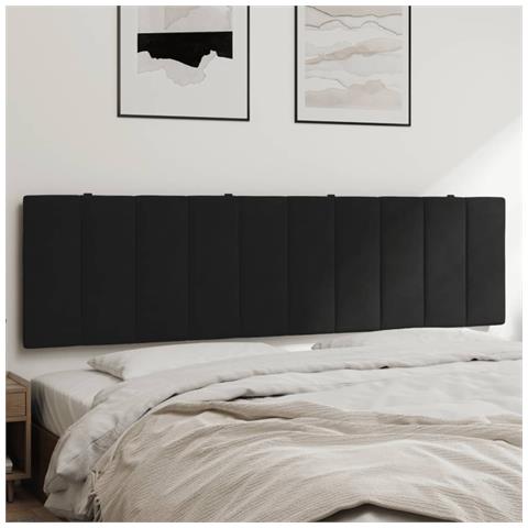 Cuscino Testiera Nero 180 Cm In Velluto - Foto 1