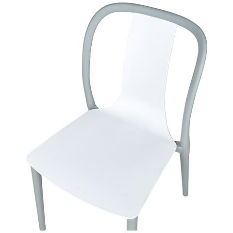 Set Di 8 Sedie Da Giardino Bianco E Grigio Spezia - Foto 7