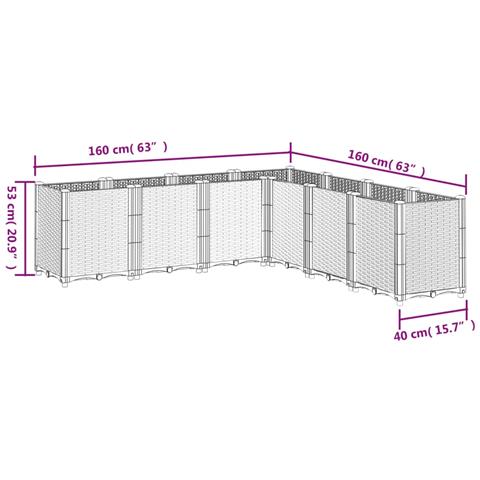 Fioriera Da Giardino Bianca 160x160x53 Cm In Pp - Foto 7