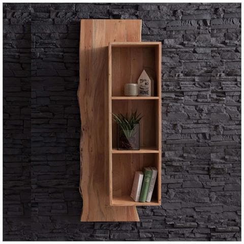 Mensola Scaffale Design Da Interno A 3 Ripiani In Legno Di Acacia Drommer - Foto 2