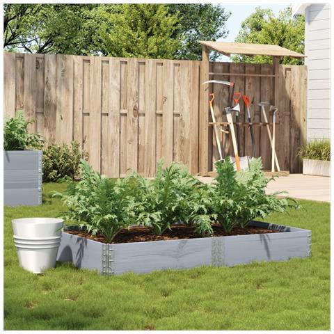 Fioriera Da Giardino Grigia 150x100 Cm Legno Massello Di Pino - Foto 1