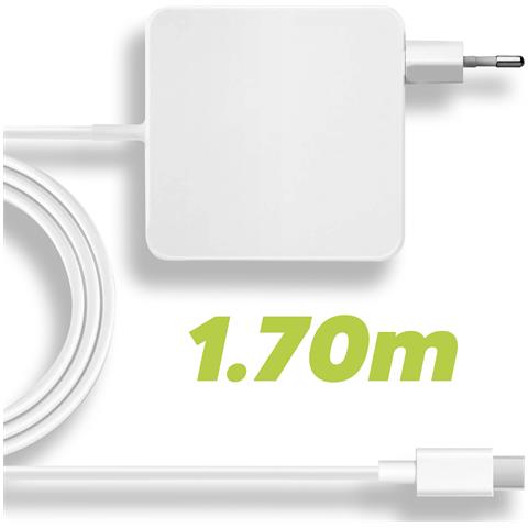 Caricabatterie Da Muro Usb-c Per Macbook Carica Rapida 45w Cavo 1,7m, Bianco - Foto 5