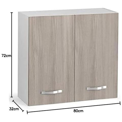 Mobile Pensile Colapiatti Cucina Componibile Raccogli Gocce 80x32xh72 Bianco Olmo - Foto 2