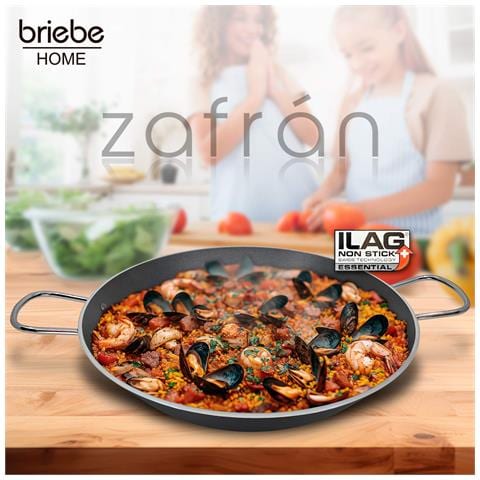 Zafrán Padella Per Paella, Induzione, 38cm, 7-8 Porzioni, Antiaderente Senza Pfoa Nero - Foto 2