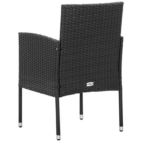 Sedie da Giardino con Cuscini Neri 4 pz Nere in Polyrattan - Foto 7