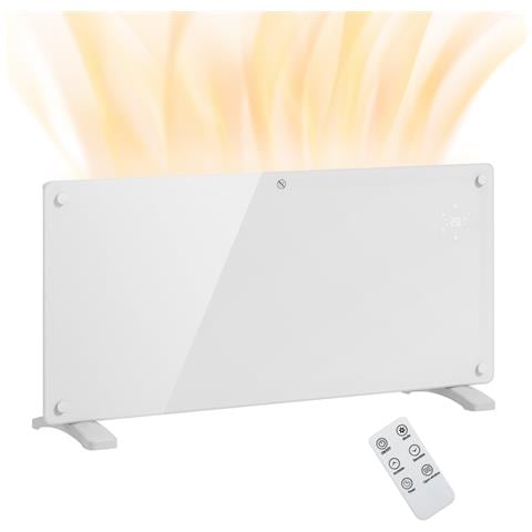 Riscaldatore a Convezione 2000W a Temperatura Regolabile con Telecomando e Timer, 87x21.5x44.5 cm, Bianco - Foto 1