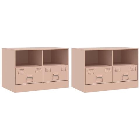 Mobili Tv 2 Pz Rosso 67x39x44 Cm In Acciaio - Foto 2