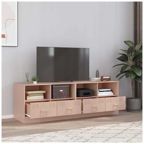 Mobili Tv 2 Pz Rosso 67x39x44 Cm In Acciaio - Foto 1
