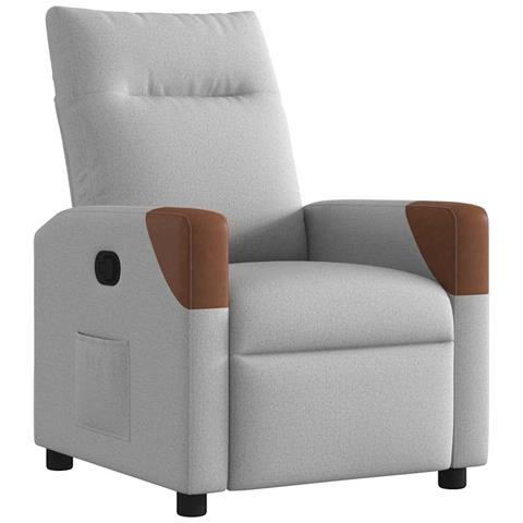 Poltrona Reclinabile In Tessuto Grigio Nuvola - Foto 2