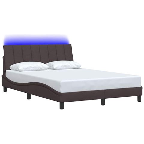 Giroletto Senza Materasso Marrone Scuro 120x200 Cm Tessuto - Foto 3