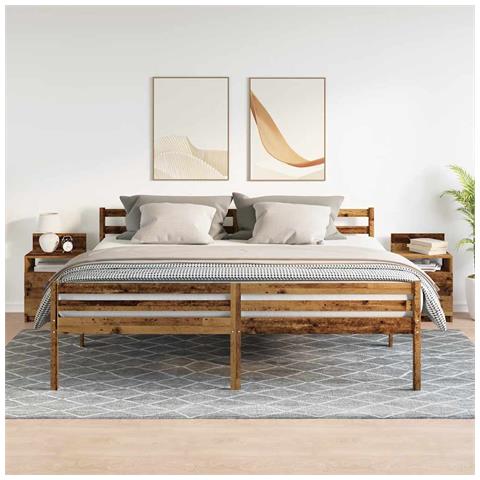 Comodini 2 Pz Con 2 Cassetti Legno Antico 40x33x60 Cm - Foto 3