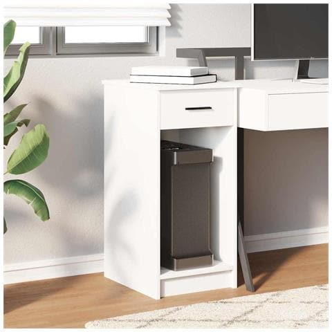 Supporto A Torre Per Computer Con Cassetto Bianco 35x45x77 Cm - Foto 3