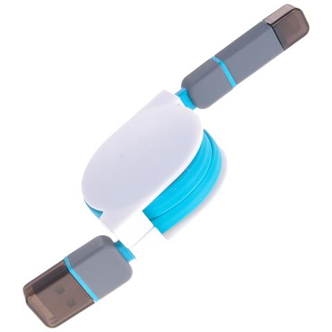 Dam Cavo Avvolgibile 2 In 1 4x1x12 Cm. Colore Blu - Foto 2