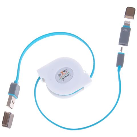 Dam Cavo Avvolgibile 2 In 1 4x1x12 Cm. Colore Blu - Foto 1