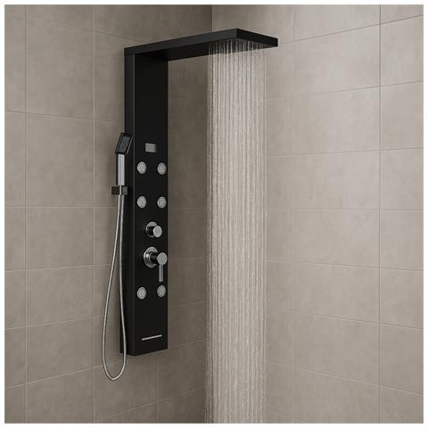 Colonna Pannello Doccia 4 Funzioni York-1 Black Display Controllo Temperatura - Foto 1