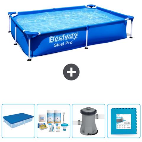 Piscina Fuori Terra - Rettangolo - 221x150x43 Cm - Blu - Include Accessori Coordinati Cb2 - Foto 1