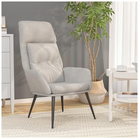 Poltrona Reclinabile Grigio Chiaro In Similpelle Scamosciata - Foto 8