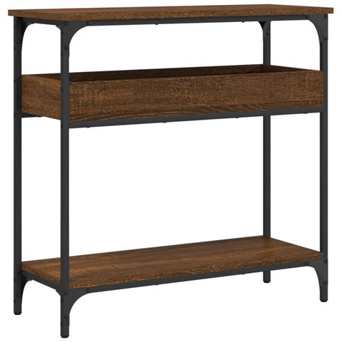 Tavolo Consolle Ripiano Rovere Marrone 75x29x75cm Multistrato - Foto 1