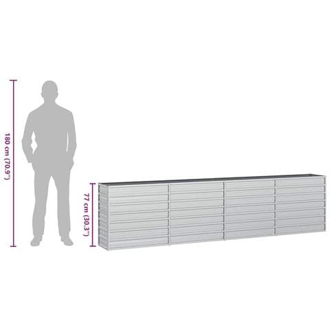 Letto Rialzato Giardino 320x40x77 Cm In Acciaio Zincato Argento - Foto 8