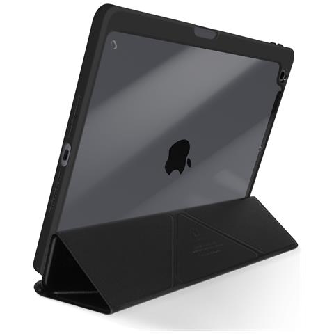 Custodia A Libro Per Ipad 9 2021 / 8 2020 Con Funzione Di Supporto E Sospensione Automatica, Nero - Foto 2