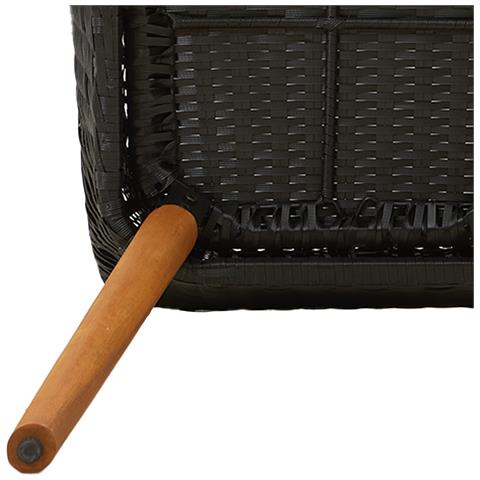 Set da Pranzo per Giardino in Rattan Nero a 3 Pezzi - Foto 9