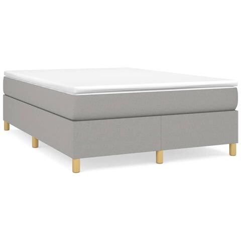 Giroletto a Molle con Materasso Grigio Chiaro 140x200cm Tessuto - Foto 1