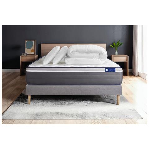 Pacchetto Letto Completo - Materasso 140x200cm + Box Spring Con Doghe (kit) + 2 Cuscini + Piumino - Actimemo Plus - Foto 1