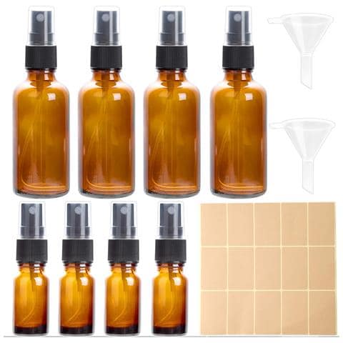 Flaconi Spray In Vetro 4x50 Ml E 4x10 Ml Con Imbuti Ed Etichette - Foto 1