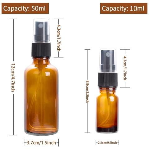 Flaconi Spray In Vetro 4x50 Ml E 4x10 Ml Con Imbuti Ed Etichette - Foto 4